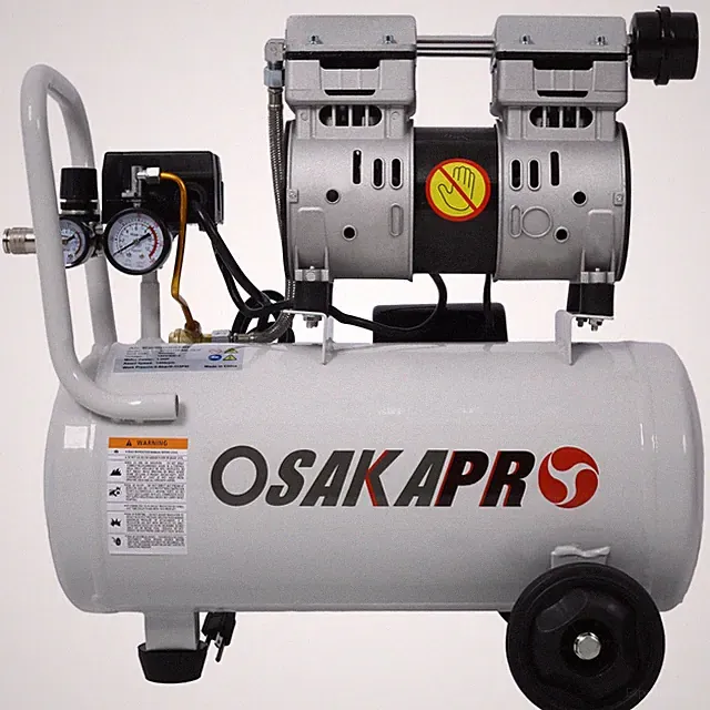1.5HP Ultra Quiet Air Compressor 8 Gallon,Oil-Free,Electric Shop,Light Gray