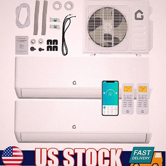 27000 BTU Dual Zone Ductless Mini Split Air Conditioner Heat Pump 24 SEER2 230V