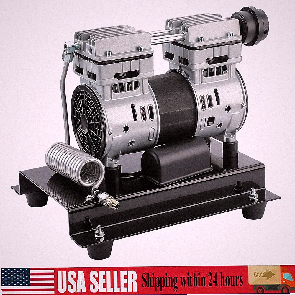 Ultra Quiet 2HP Air Compressor Motor 5.2CFM 90PSI Oil Free 145PSI 110V 60Hz